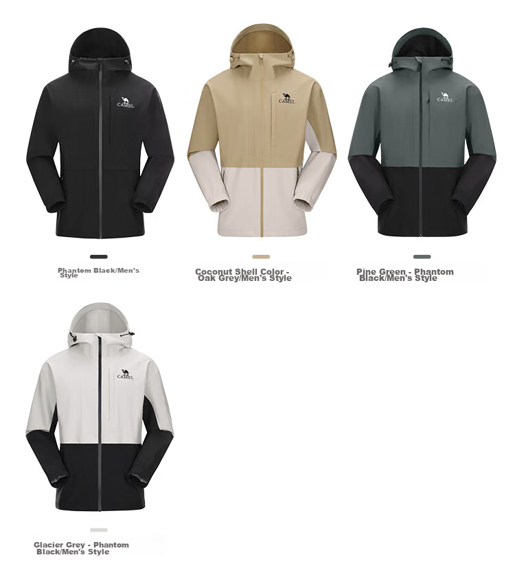 CAMEL Women's Triple-Protection Windproof And Waterproof Jacket, Spring And Autumn New Style, Hooded Casual Outdoor Coat 9