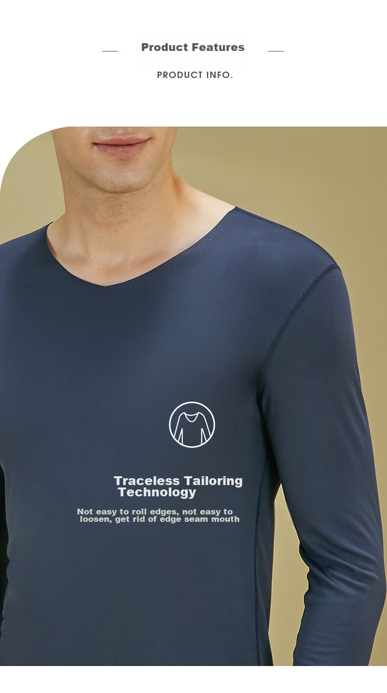 SipianSIPIAN Modal Men's Long-Sleeve Thin Undershirt, Spring And Autumn Seamless Thermal Underwear, Base Layer Shirt, Trendy Top 11