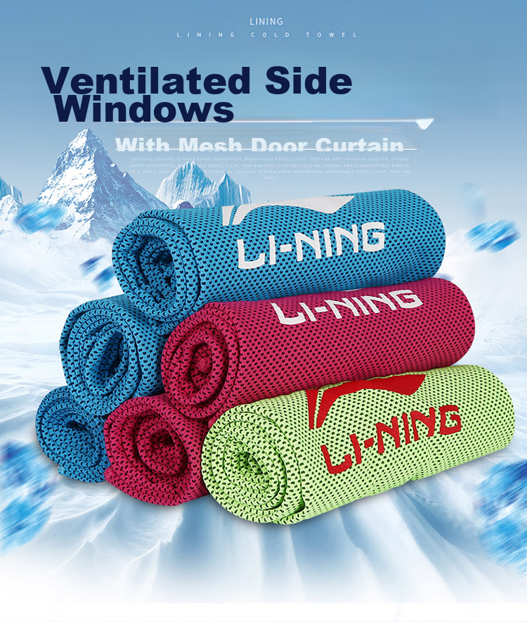 Li-Ning Men's And Women's Printed Cooling Towel, Badminton Fitness Sports Quick-Dry Towel, Running Cooling Sweat Wipe, 8231 Black 1