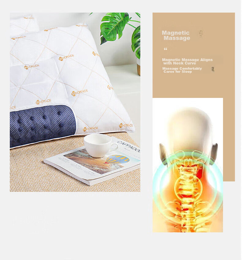 Grace Cassia Seed Pillow Core Cervical Pillow Star-Rated Hotel Herbal Pack Magnetic Pillow 48*74cm 6