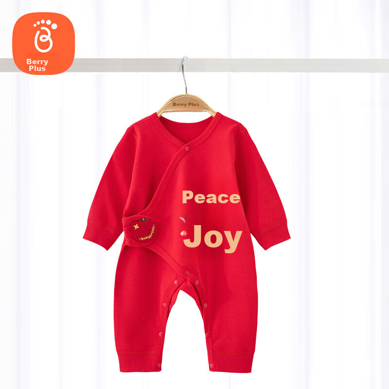 Детский комбинезон Babyprints, чисто хлопковый, красный, для новорожденных, с длинным рукавом, для всех сезонов, защита живота, размер 66
