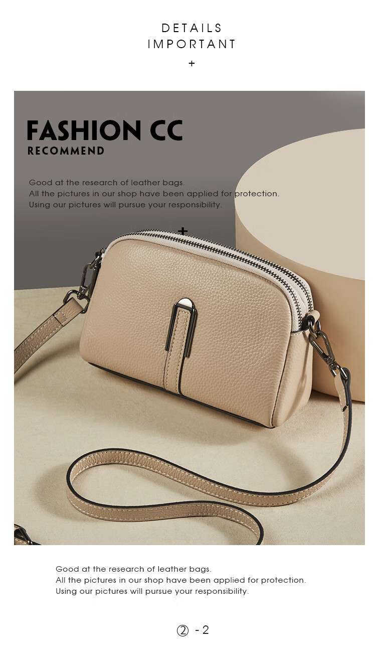 Laorentou Top-Grain Leather Women's Handbag, Large Capacity Phone Bag, Shoulder Crossbody Mom Bag, Valentine's Day Gift for Girlfriend 3