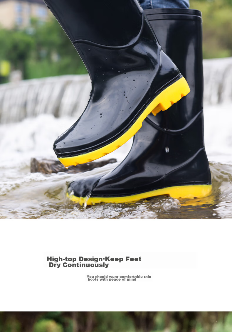 Lanoudun Men's Tall Waterproof Shoes, Outdoor Wear-Resistant Rubber Boots, Non-Slip Rain Boots, Overshoes YX1007 Size 43 14