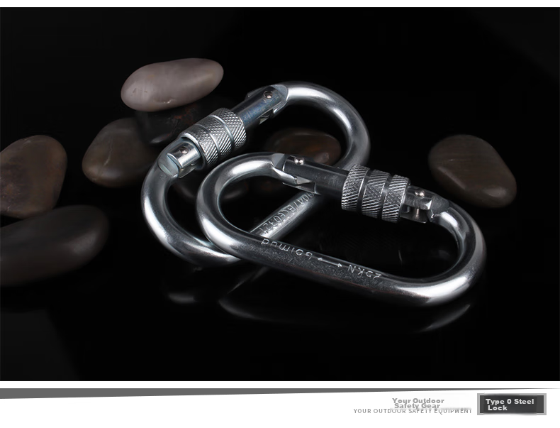 Golmud Safety Hook O-Type 25KN Main Lock, Climbing And Rock Climbing Anti-Slip Buckle, Load-Bearing Safety Hook GM908 12