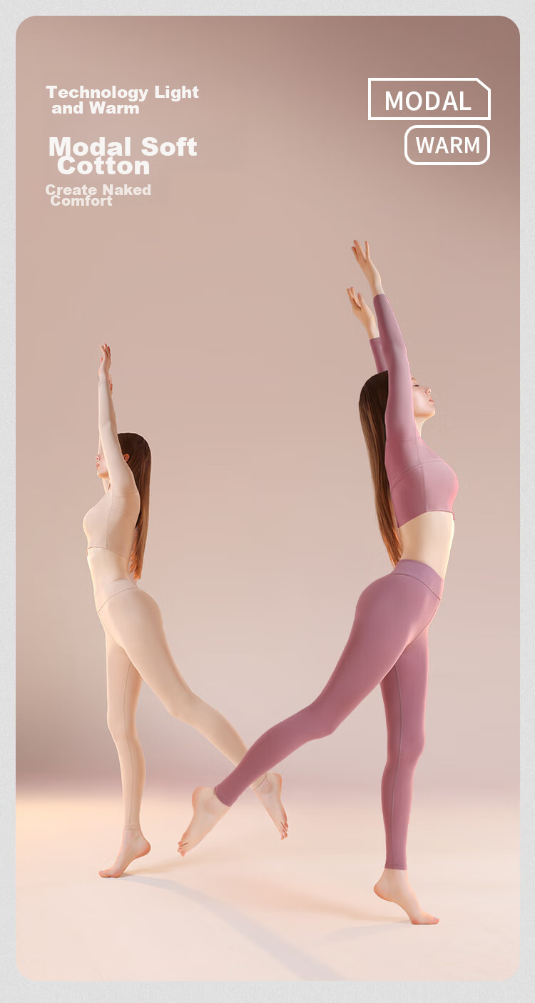 Dushiliren Women's Thermal Underwear Leggings, Autumn And Winter Modal Heat-Generating Slim-Fit Brushed Warm Base Layer Pants, Plum Purple, Size L 2
