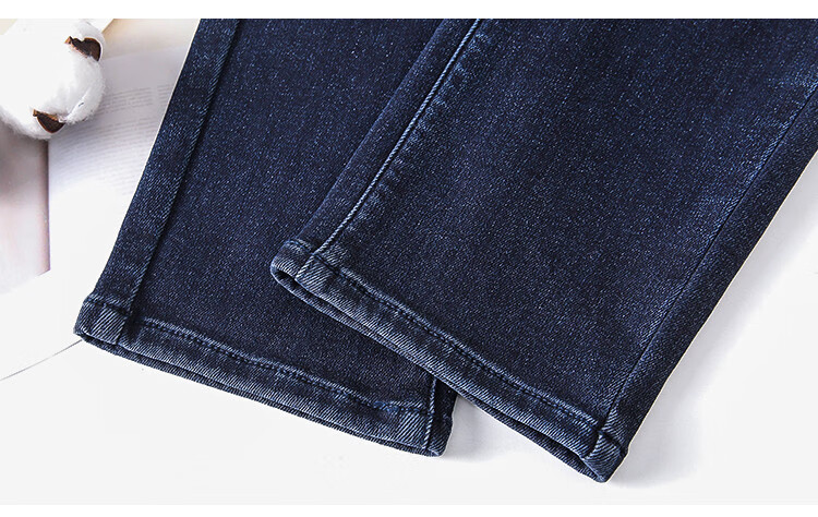 Dme Fleece-Lined Retro Dad Pants, Winter Thickened Warm Elastic Waist Harem Women's Jeans, Smoke Gray Black, Size 26 13