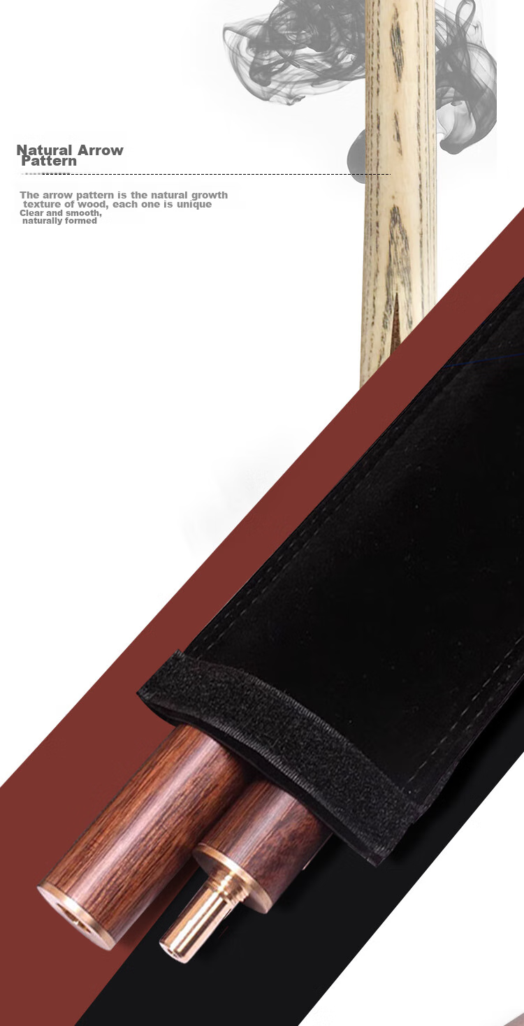 INVUI Pool Cue, Small Tip Cue, Purple Heart Wood, Black Eight Billiard Cue, Detachable Snooker Cue, Z-12 8