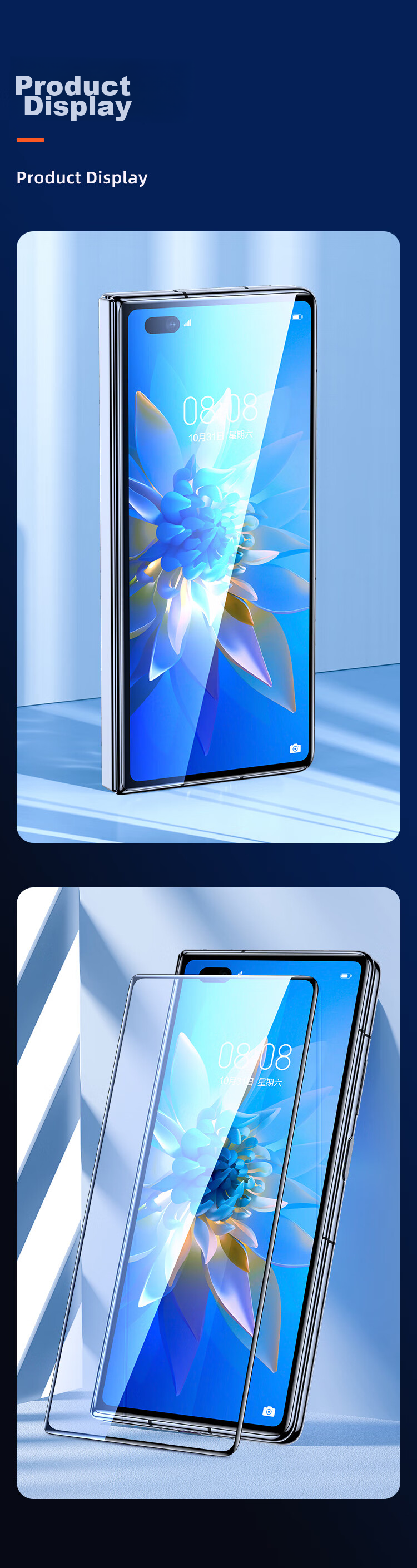 Yisika Tempered Glass Screen Protector for Huawei Mate X2 Collector's Edition Foldable Phone, 5G Protective Film, Anti-Scratch, Wear-Resistant, Low Fingerprint, HD Gaming Full-Screen Film JM830 12