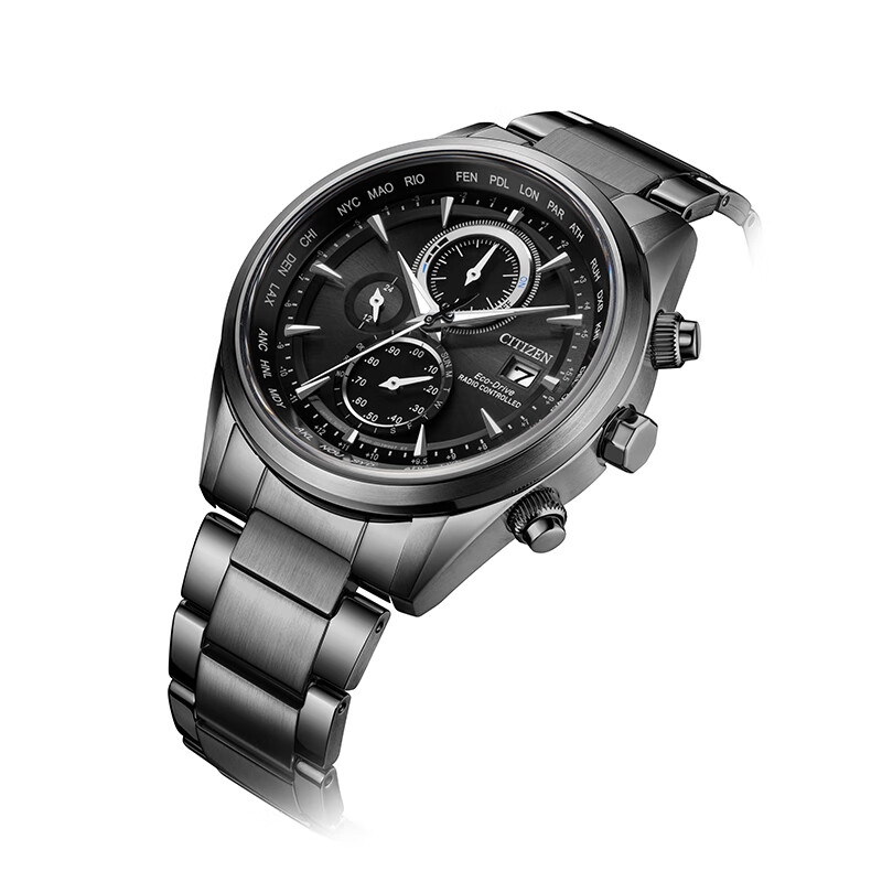 CITIZEN Watch for Men, Eco-Drive, Radio-Controlled, Japanese And Korean Style, Eagle in The Sky, Steel Band, Gift for Boyfriend, AT8265-81E