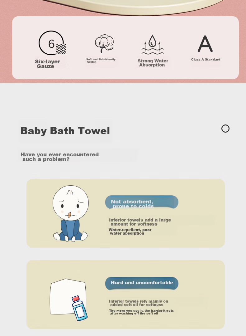 GB Baby Towel Cotton Six-Layer Gauze Blanket 7A Antibacterial Gauze Towel 115*115 Gift Box 3
