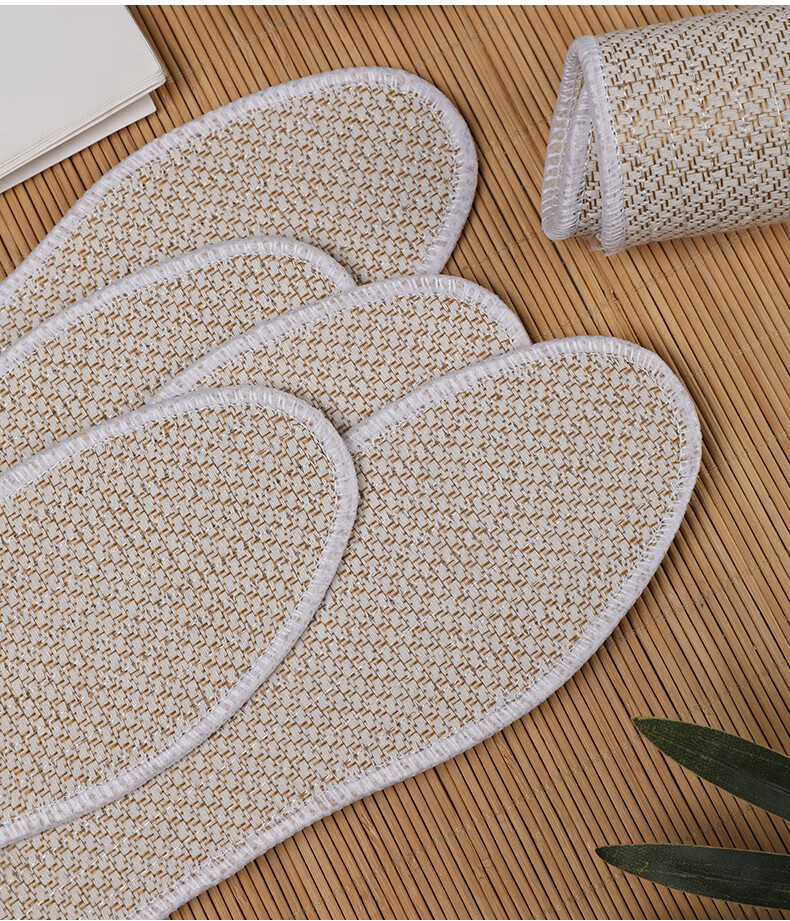FOOTOPPO Linen Herbal Insoles for Men, Summer Sports Sweat-Absorbing Breathable Cotton Linen Shoes Odor-Resistant Insoles for Summer 18