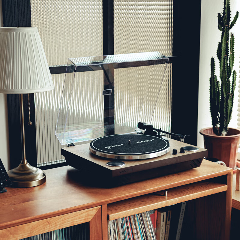Syitren MANTY Vinyl Record Player Wooden Vintage Phonograph Bluetooth Turntable with Built-In Speakers for Living Room Decoration Birthday Gift Children's Day Graduation Present