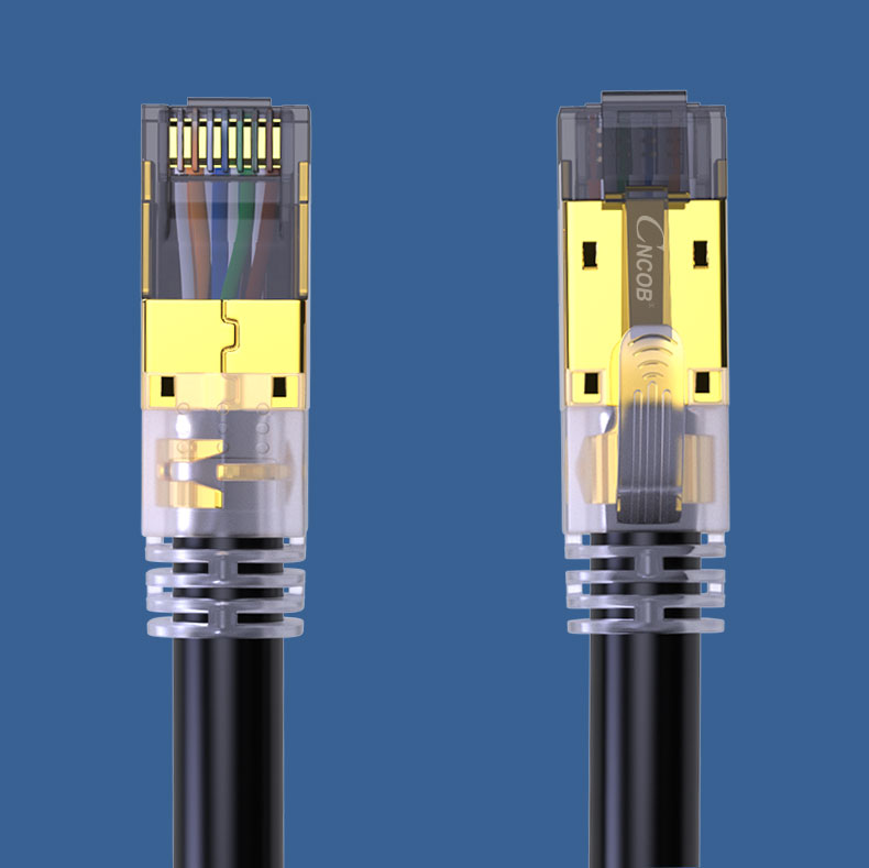 CNCOB Cat8 Ethernet Cable, Engineering Grade Double-Shielded Pure Copper 8-Core Twisted Pair Cable, Gaming Network Cable, 10 Gigabit Patch Cord, Home Computer Network Connection Cable, Cat8 Cable 2 Meters CN-5003 14