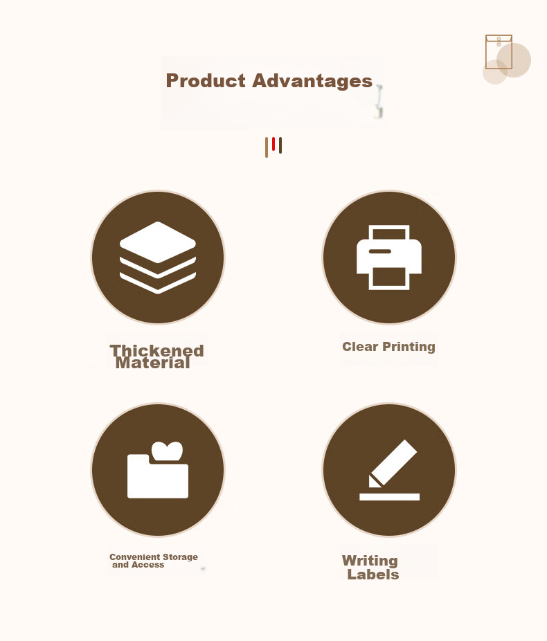 Taidang 25 File Folders, 6cm Kraft Paper, Thickened 250g Document Folders, A4 Size, for Bids And Contracts, File Storage Pouches, Receipt Organizer Bags, TA02109-25 2