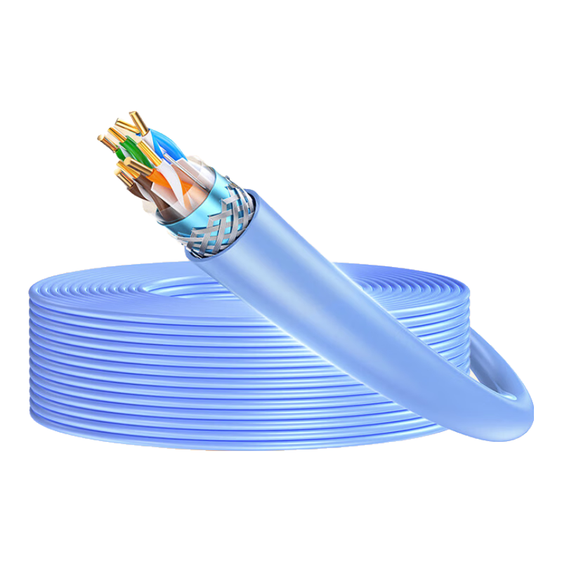 BIAZE CAT6 Double-Shielded Gigabit Ethernet Cable, 0.58mm Pure Copper Anti-Interference Core, CAT6 8-Core Twisted Pair Cable for Network POE Monitoring Engineering And Home Wiring, 100 Meters