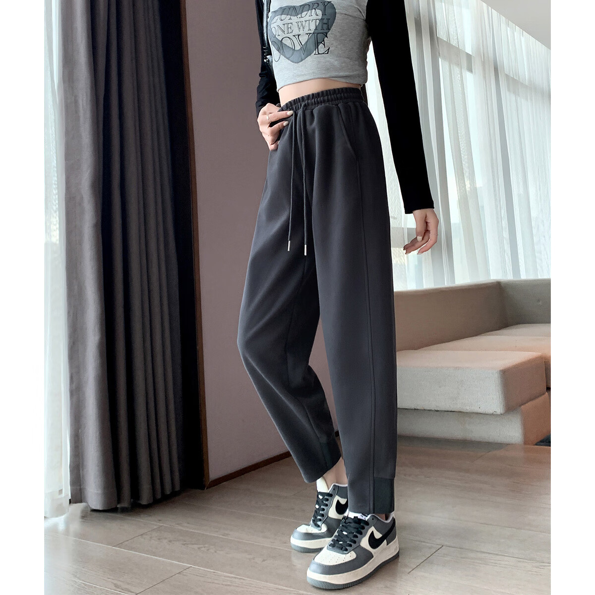 TonLion 2026 Fall New Women's Harem Carrot Casual Pants, Knitted Loose Sweatpants, Jogger Pants