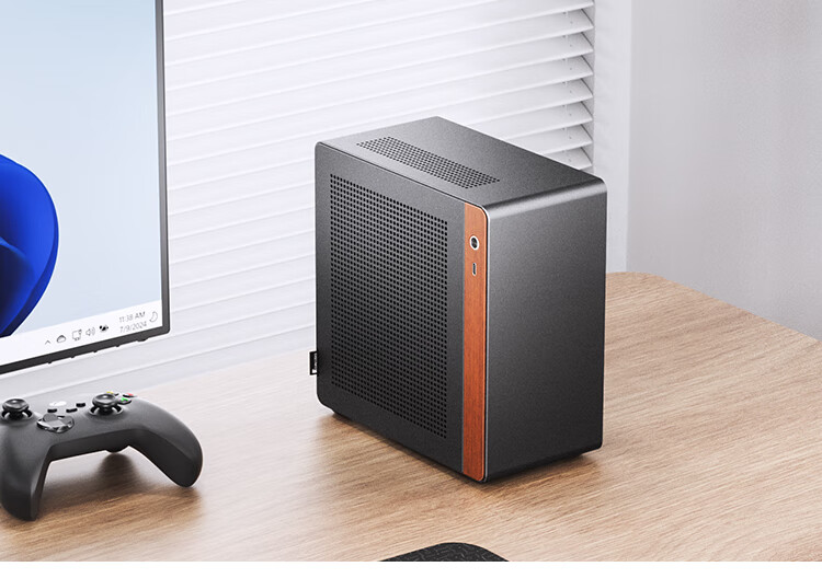 JONSBO N10 Black ITX Mini Desktop Case (3.3mm Aluminum Alloy Shell, North American Black Walnut Wood, ITX Form Factor, 4.5L Volume, 1U FLEX Power Supply) 14