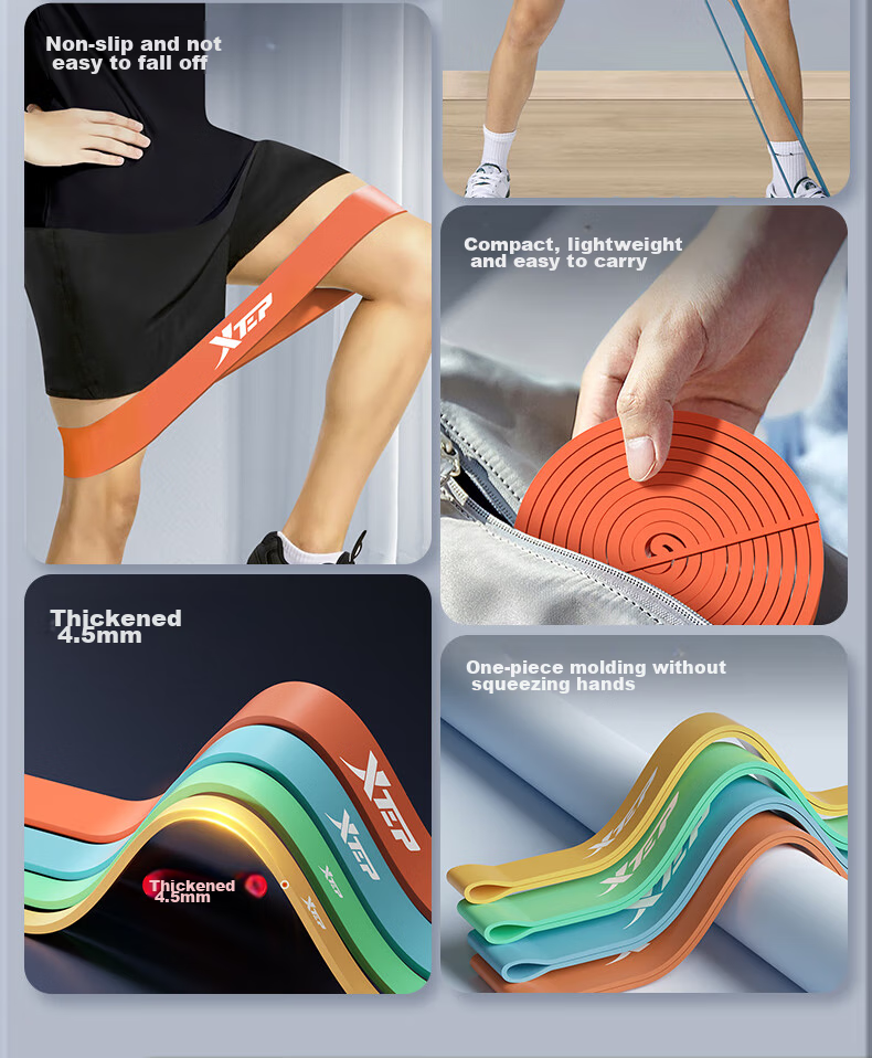 XTEP Elastic Band, Fitness Pull-Up Assistance Band, Elastic Rope, Single Bar Training, Track And Field Resistance Band, Leg Exercise Band, Gree 4