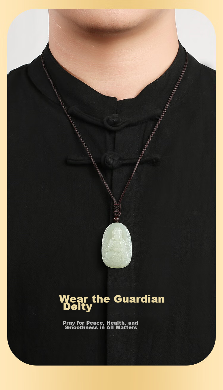 Phoenisess Jewelry, Hetian Jade Twelve Zodiac Rooster Zodiac Buddha Pendant, Unmoving Bodhisattva Jade Pendant, Men's And Women's Styles, Mid-Autumn Festival Gift 8
