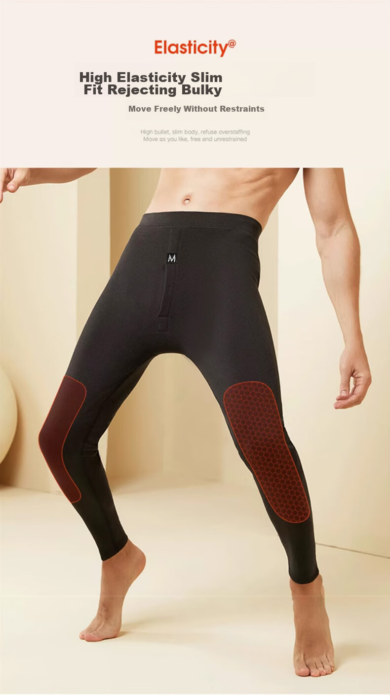 LangSha Thermal Underwear for Men [26 Autumn And Winter New Product], Fleece-Lined Thickened German Wool Heat-Generating Wool Silk Knee Protection Lamb Wool Cotton Pants 15