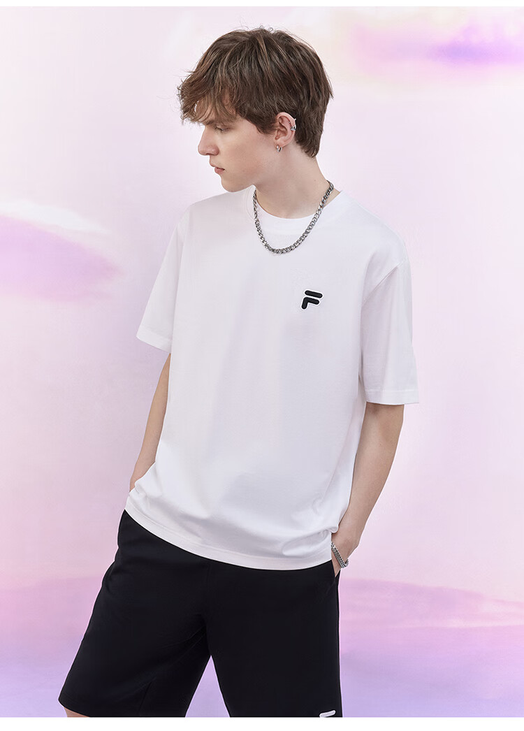 FILA FUSION Fashion Casual Couple's Knit Short Sleeve Summer Cotton T-Shirt 12