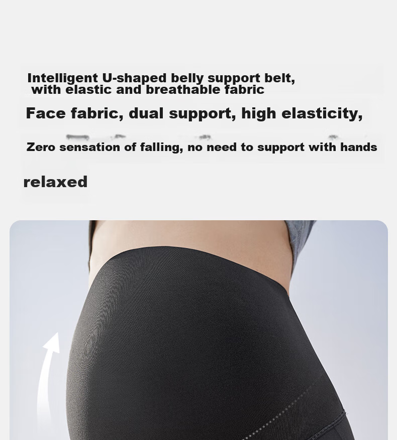 EMXEE New Camellia Oil Maternity Shark Leggings, Maternity Wear, All-Season New Style, Maternity Outdoor Yoga Pants, Slimming Black L 12