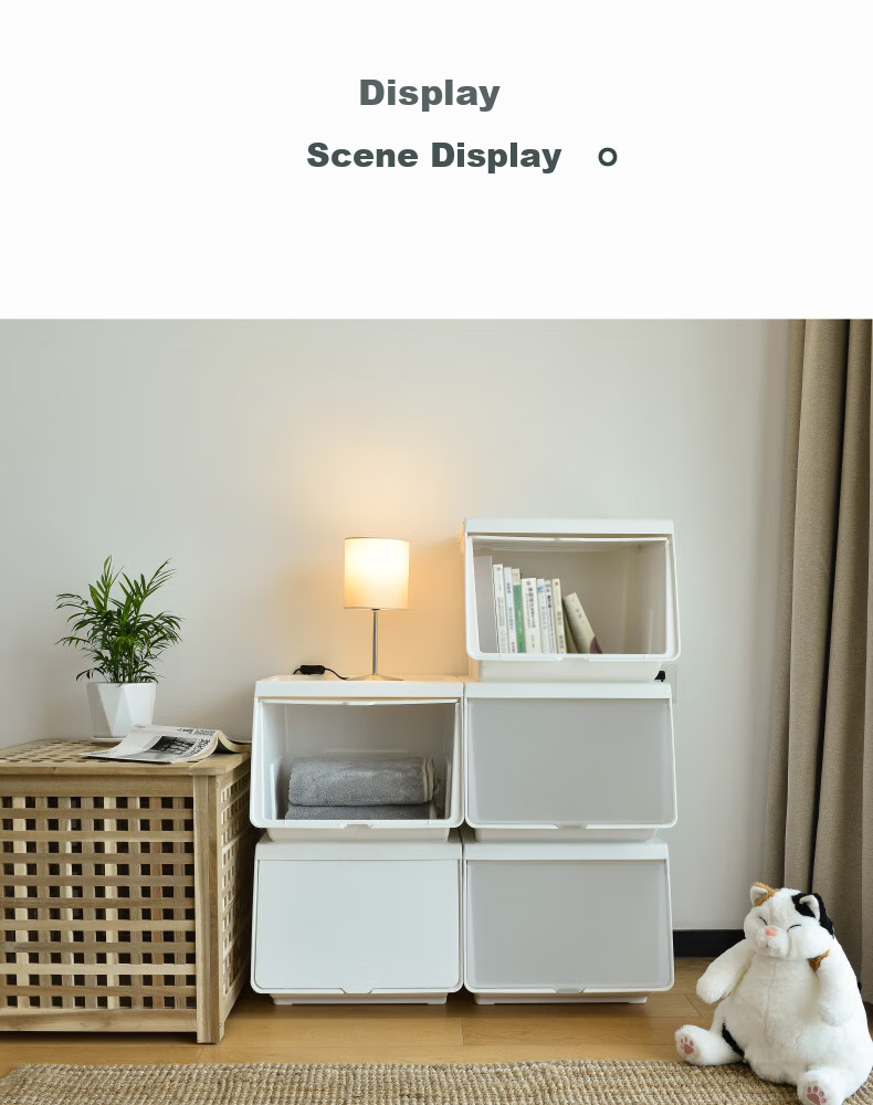 Jicang Front-Opening Storage Box, Children's Toy And Clothing Organizer, Slanted Opening Sorting Box, Flip-Top Storage Cabinet, 3 Pieces 3