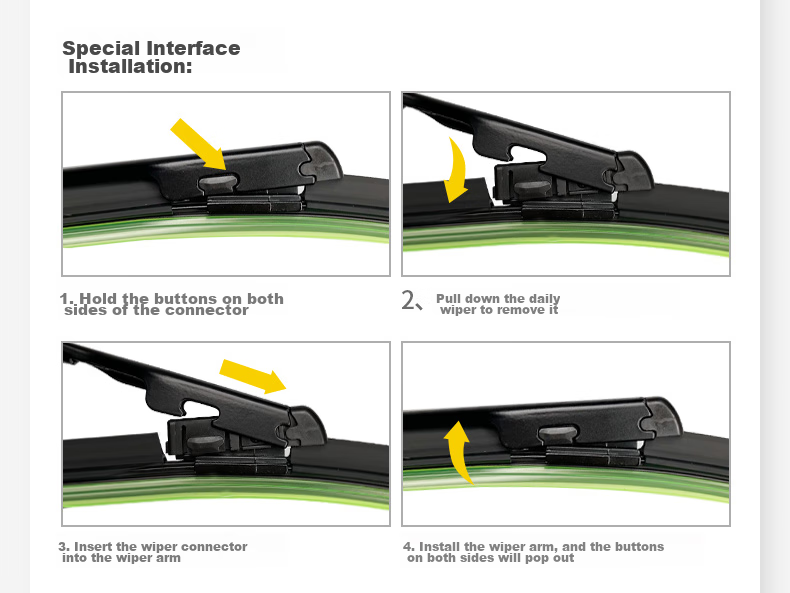 Goodyear Geely Xingyue L Windshield Wiper Blades, Car Accessories Rubber Strips, Specialized Star And Moon Boneless Front Wiper Blades 24/17, 1 Pair 10