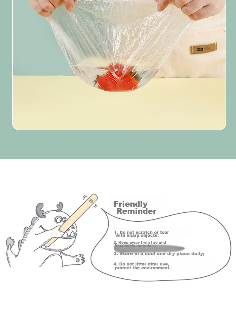 Yekee HelloKitty Colorful Disposable Food Covers, Anti-Flavor Transfer, Universal Striped Style, 100 Pieces, K-8168 15