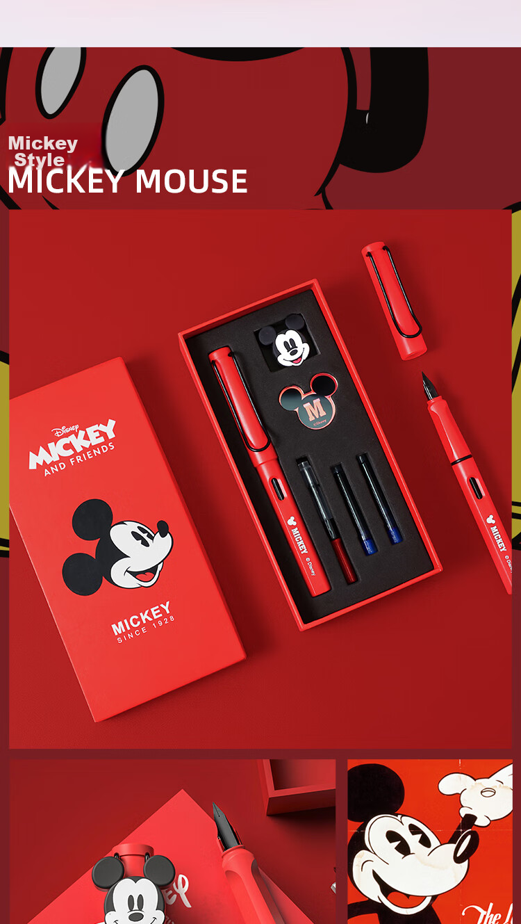 Disney Fountain Pen Gift Set for Children And Students, Calligraphy Ink Pen Set for Handwriting Practice, Learning Supplies, Birthday Gift for Kids, Captain America Specialized Writing Practice Pens 7