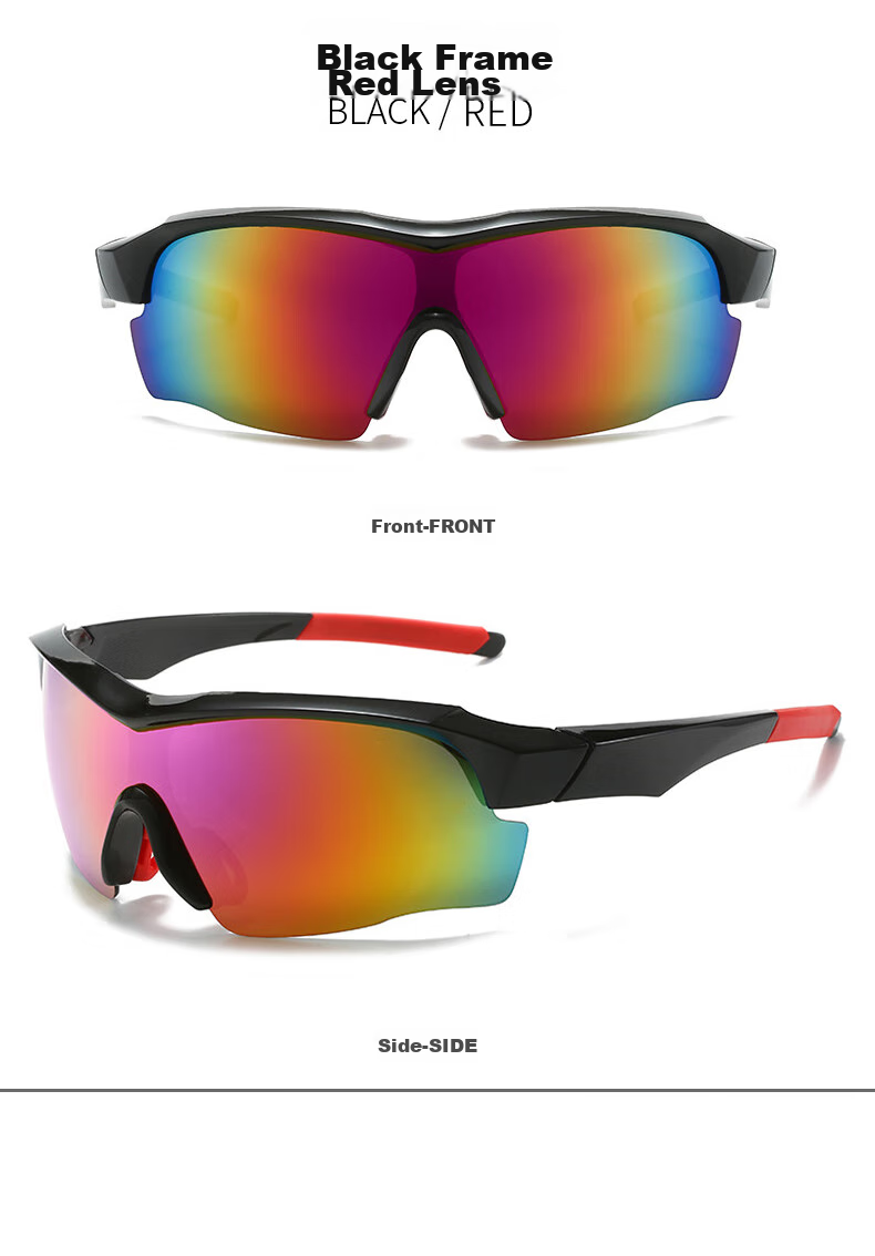 Baixiaoshe Outdoor Cycling Sunglasses [Black Frame Blue Film] 9189 Bicycle Windproof Glasses Sports Sunglasses for Back to School 7