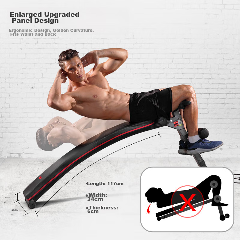 RIDO Sit-Up Assist Device, Home Fitness Equipment, Foldable Sit-Up Board, Abdominal Muscle Exercise Machine TD20