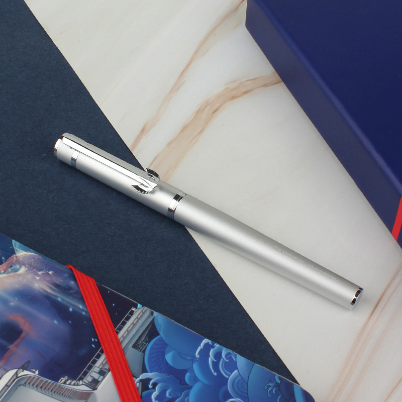 HERO Fountain Pen Gift Box, HERO × Shandong Aircraft Carrier H605D Co-Branded Series Notebook Gift Box, Signature Gift Box, Silver