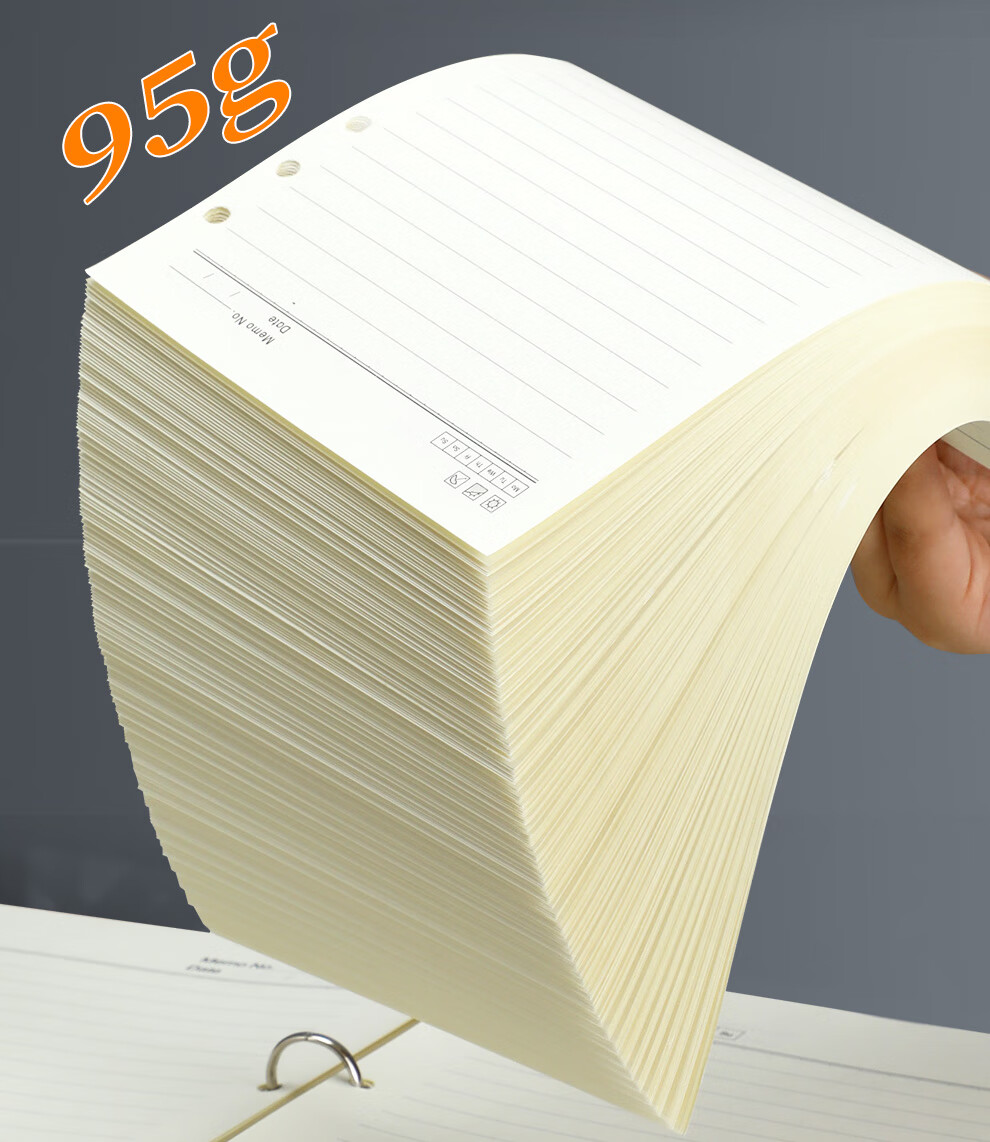 Longe A5 Loose-Leaf Notebook Refill, 6-Ring Refill Paper, Replacement Pages for Notebooks, Thickened 95g Lined Refill Paper, 80 Sheets/book, Customizable 12