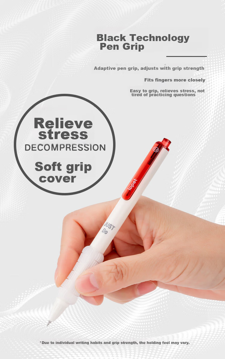 LOPET Retractable Gel Pen with Stylish ST Tip, Quick-Drying for Students' Exam Practice, European-Style Signature Pen for Primary And Middle School Students, Black Ink Pen LT-1358 [Kapibara] 4