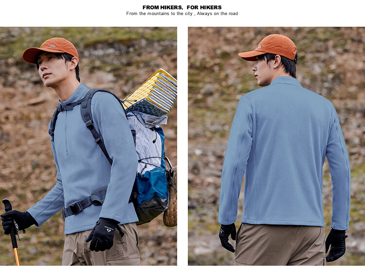 Pioneer Camp Polartec Men's Fleece Outdoor Warmth Pullover Autumn Winter Plush Half-Zip Jacket Coat 1
