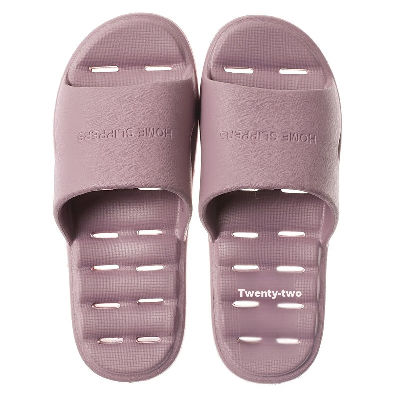 GUOLUOFEI Bathroom Slippers for Women, Summer Shower Non-Slip Hollow Water-Draining Indoor Home Sandals for Men, Purple, Size 38-39