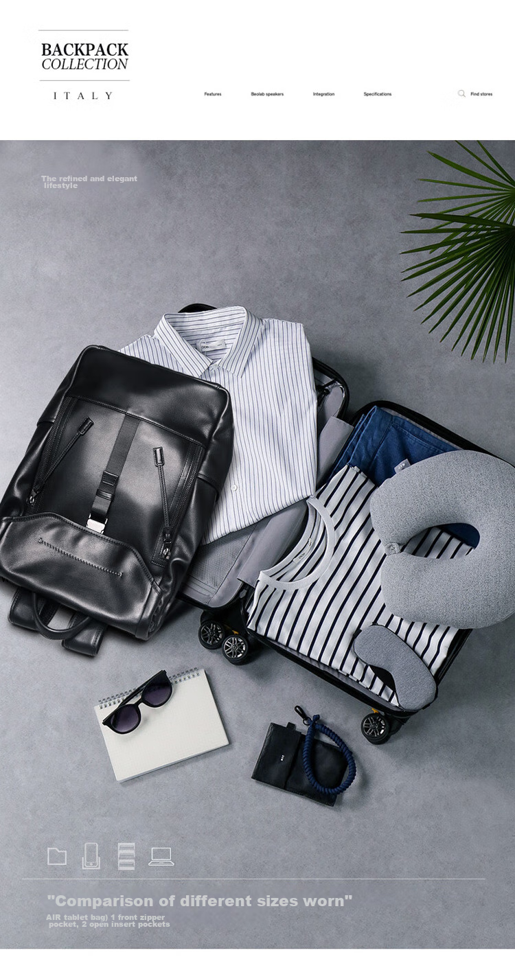 BVP Genuine Leather Backpack for Men, Top-Grain Cowhide Business Bag, British Style Fashion Laptop Bag, Birthday Gift 13