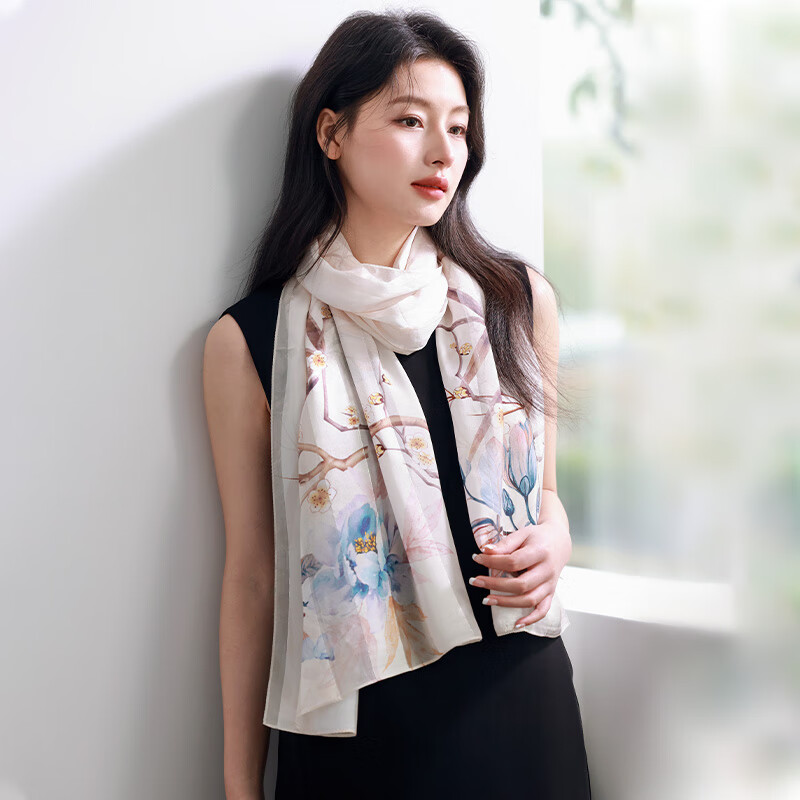 Hangsifu Silk Scarf, Mulberry Silk Shawl, Autumn And Winter Warm Neck Warmer, Birthday Gift for Mom Or Wife