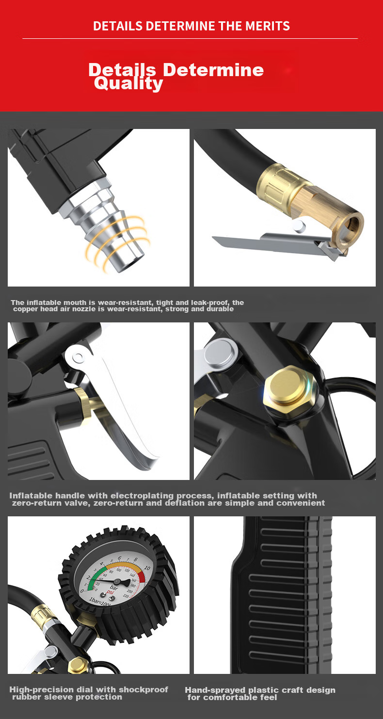 Huangchi Oil-Immersed Tire Pressure Gauge, Can Deflate Tires, Tire Pressure Monitor, Car Tire Pressure Meter 13