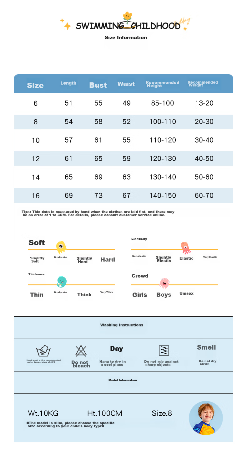 361° Children's Swimsuit, Boys' One-Piece Swimwear, Cartoon Cute Design for Young Kids, Summer Swimming Suit, Baby Hot Spring Bathing Costume 6