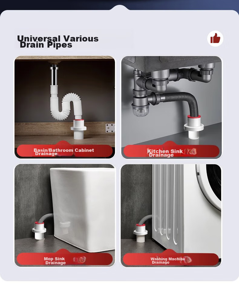 Pollock Drain Anti-Odor Device, Drain Stopper, Kitchen Drain Seal Ring, Drainage Pipe Anti-Odor And Anti-Overflow, 55 12