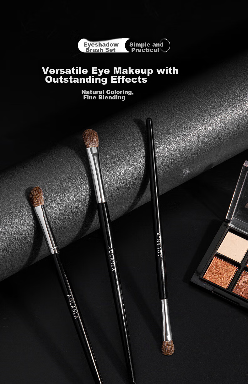 AOLANLA Master Series Professional Eyeshadow Brush Set: Small Horse Hair Makeup Brushes for Nose Shadow, Eye Contouring, Blending, And Detail Brushing 1