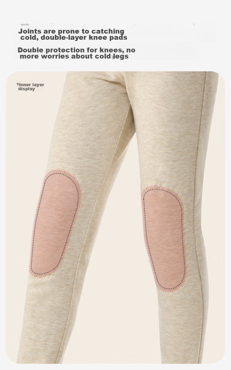 Jiusuiban down Knee Pads, Children's Thermal Pants, Boys' Autumn And Winter Double-Layer Antibacterial Thick Cotton Pants, Youth School Uniform Base Layer Pants 8