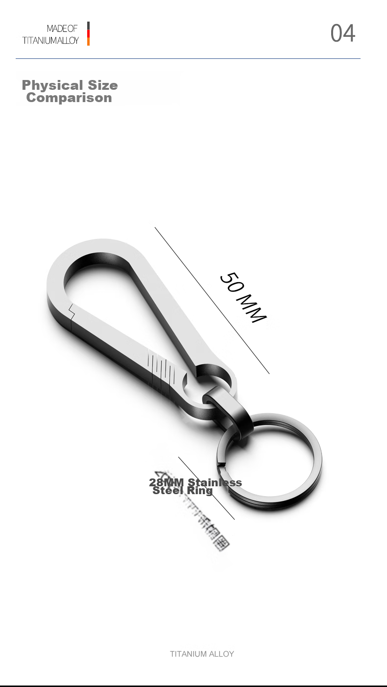 Laiben Titanium Alloy Car Keychain, Men's Key Ring Pendant, Personalized Creative Bottle Opener, Creative Gift 6
