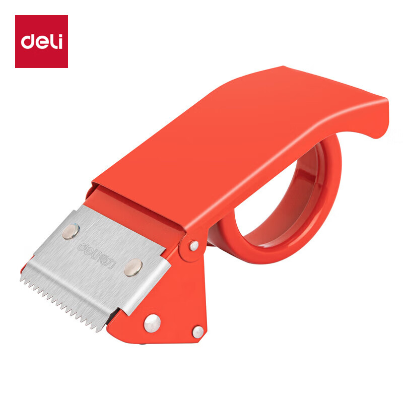 Deli All-Metal Sealing Machine Packaging Tape Dispenser Base, Suitable for Tape Width up to 60mm, Tape Cutter, Red 824