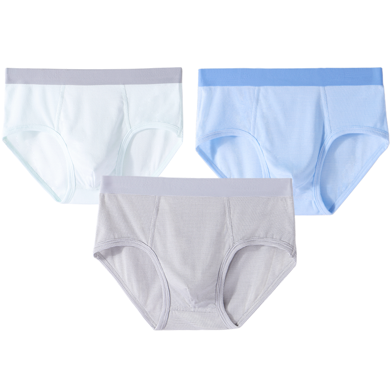 Energetic Boys' Underwear 3-Pack Modal Briefs for Teens Children Triangle Shorts HN124201 Blue Grey Green Size 140