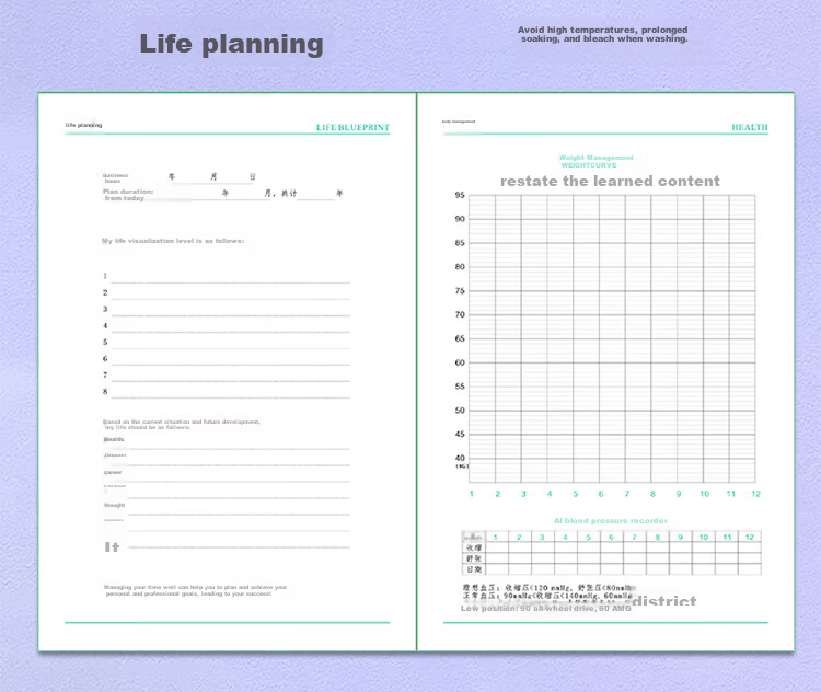 Ujia 202 Daily Planner, Work Schedule Efficiency Manual, Skin-Friendly Business Notebook, Time Management And Goal Planning, Office Journal, Customizable, Gray-Blue 7 37