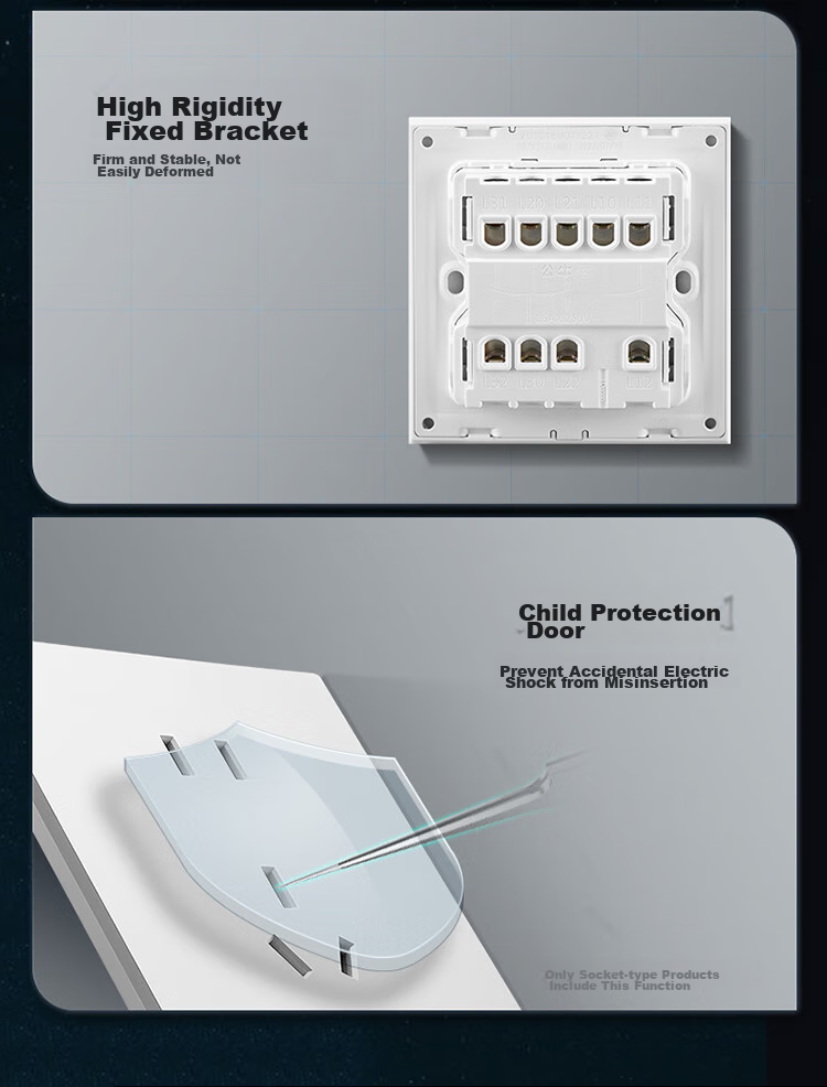 BULL Switch Socket G57 Butterfly Ultra-Thin Three-Way Double Control Switch, Large Panel Switch G57K312, Muxue White, Concealed Installatio 13