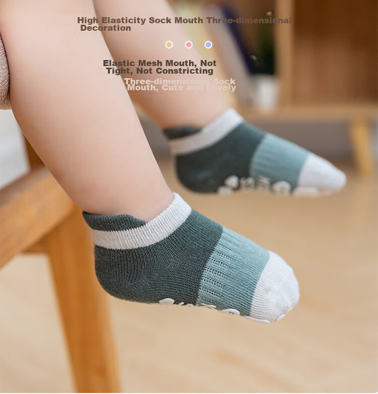 9I9 Baby Floor Socks for Autumn And Winter, Class A Toddler Socks with Non-Slip Rubber Soles, Infant Socks, 5 Pairs, Size 1-3 Years Old 6
